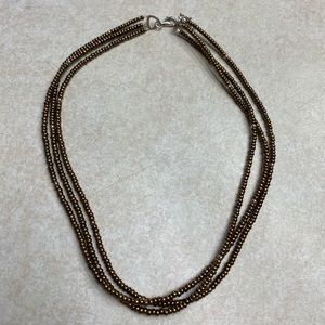 Three-Strand Bronze/Sterling Necklace